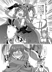Rule 34 | &gt;:(, &gt;;d, 10s, 1girl, 1other, 2koma, ;d, antlers, arm up, beard, bikini, black gloves, blush, bow, breasts, cape, christmas, clarisse (granblue fantasy), cloak, closed eyes, closed mouth, comic, covering privates, cross-laced clothes, double v, embarrassed, emphasis lines, facial hair, flying sweatdrops, frown, fur trim, gloves, granblue fantasy, greyscale, groin, hair between eyes, hair ribbon, hand up, hat, highres, holly, hood, hooded cloak, horns, iwanori, ladiva, large breasts, leaf, long hair, looking at viewer, looking to the side, midriff, monochrome, multiple girls, navel, nose blush, one eye closed, open mouth, outstretched arm, panties, pointing, pointing at viewer, pointy ears, pom pom (clothes), ponytail, reindeer antlers, ribbon, santa costume, santa hat, side-tie panties, sidelocks, sleeveless, smile, speech bubble, swimsuit, talking, underwear, unworn hat, unworn headwear, v, v-shaped eyebrows, white background