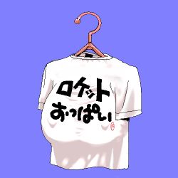 Rule 34 | aliasing, breasts, clothes hanger, haruoh, lowres, no humans, shirt, simple background, tagme, translated, what
