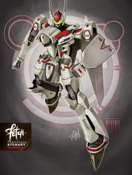Rule 34 | 2016, clenched hands, dated, deviantart username, energy cannon, franciscoetchart, glowing, highres, macross, macross frontier, mecha, no humans, robot, s.m.s., science fiction, shield, signature, variable fighter, vf-25, watermark, web address