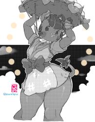Rule 34 | 1girl, aged up, animal crossing, animal ears, apron, arms up, artist name, basket, blunt bangs, blush, blush stickers, bow, breasts, cloud, cropped legs, daisy mae (animal crossing), day, earrings, female focus, furry, furry female, greyscale, halftone, head scarf, highres, holding, japanese clothes, jewelry, kimono, leaf, looking to the side, monochrome, nintendo, no mouth, object on head, outdoors, pig ears, pig tail, rope, sash, shiny skin, short hair, short kimono, short sleeves, signature, single earring, sky, small breasts, snot, snout, solo, spot color, standing, starmilk, tail, thick thighs, thighs, transparent background, turnip, twitter username, watermark, wide hips, yen sign