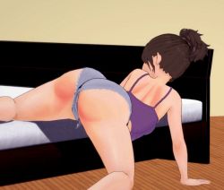 Rule 34 | 1girl, animated, animated gif, ass, ass shake, bed, gabi braun, indoors, shingeki no kyojin, shorts, solo