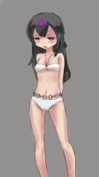Rule 34 | 1girl, artist request, bikini, black hair, drawfag, female focus, katanagatari, solo, source request, swimsuit, white bikini, yasuri nanami
