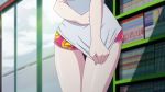 Rule 34 | 1girl, animated, black hair, blood lad, blue eyes, blush, boxers, breasts, covering privates, covering chest, embarrassed, female focus, large breasts, male underwear, shirt, short hair, solo, t-shirt, triangular headpiece, underwear, video, video, yanagi fuyumi