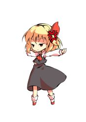 Rule 34 | 1girl, anger vein, angry, arms up, ascot, black eyes, blonde hair, chibi, closed mouth, collar, collared shirt, dairi, full body, grey skirt, grey vest, hair between eyes, hair ribbon, hands up, long skirt, long sleeves, looking to the side, red ascot, red eyes, red footwear, red ribbon, ribbon, rumia, shaded face, shirt, shoes, short hair, simple background, skirt, socks, solo, standing, tachi-e, touhou, transparent background, vest, white background, white shirt, white sleeves, white socks