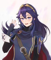 Rule 34 | 1girl, absurdres, blue eyes, blue hair, blush, breasts, cape, engagement ring, fire emblem, fire emblem awakening, highres, jewelry, long hair, looking at viewer, lucina (fire emblem), nintendo, ring, small breasts, solo