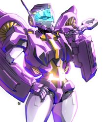 Rule 34 | autobot, blue eyes, frown, hand on own hip, highres, holding, holding wrench, looking to the side, mecha, nasutetsu, nautica (transformers), radio antenna, robot, science fiction, solo, the transformers (idw), transformers, white background, wrench