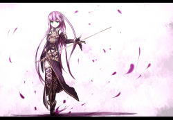 Rule 34 | 1girl, alternate costume, aqua eyes, bad id, bad pixiv id, boots, elbow gloves, fantasy, fingerless gloves, ganesagi, gloves, letterboxed, long hair, medieval, megurine luka, pink hair, skirt, smile, solo, sword, thighhighs, very long hair, vocaloid, weapon