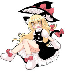 Rule 34 | 1girl, animal ears, blonde hair, cat ears, cat girl, cat tail, female focus, full body, hat, kirisame marisa, muuba, simple background, skirt, solo, tail, touhou, white background, witch, witch hat
