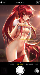 Rule 34 | 1girl, absurdres, been, breasts, buruma, buruma pull, cleft of venus, closed mouth, clothes lift, clothes pull, cowboy shot, elesis (elsword), elsword, floating hair, gym storeroom, gym uniform, hair between eyes, highres, indoors, lens flare, lifting own clothes, long hair, medium breasts, navel, nipples, pussy, red buruma, red eyes, red hair, shirt, shirt lift, solo, standing, sweatdrop, very long hair, white shirt
