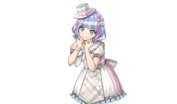 Rule 34 | blue eyes, blue hair, dolphin wave, frills, hair ornament, hat, highres, jewelry, kukuri tomo, multicolored hair, official art, purple hair, ring
