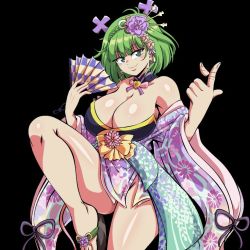 Rule 34 | 1girl, brandish mew, breasts, fairy tail, green hair, large breasts, lewdamone, solo