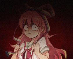 Rule 34 | 1girl, :|, animated, animated gif, closed mouth, giffany, gradient background, gravity falls, hair ribbon, lowres, pink hair, ribbon, ribbon cable, solo, ssalbulre, static, yandere