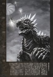 Rule 34 | dinosaur, flare, giant, giant monster, godzilla (series), kaijuu, lake monster, monochrome, monster, toho, torisawa yasushi, varan, varan (film)