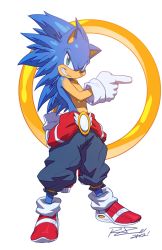Rule 34 | 10s, 1boy, 2012, animal ears, blue eyes, blue hair, dated, furry, furry male, gloves, grin, looking at viewer, male focus, matching hair/eyes, parody, pointing, rat rage, ring (sonic), robaato, sega, signature, smile, solo, sonic (series), sonic the hedgehog, spiked hair, standing, style parody, topless male