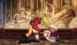 Rule 34 | aftersex, ahegao, animated, animated gif, belt, bent over, blonde hair, breasts, clenched teeth, clothes pull, cum, doggystyle, exhausted, fatal fury, flower, fucked silly, gloves, jacket, king (snk), lactation, large breasts, lowres, m.u.g.e.n, milk, mugenspriteslover, open mouth, pants, pants pull, pixel art, rape, red jacket, rock howard, saliva, sex, sex from behind, short hair, snk, teeth, the king of fighters, tongue, tongue out, torn clothes