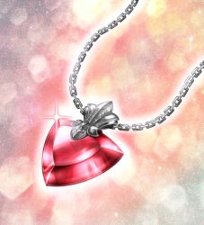 Rule 34 | chain necklace, cross, fate/stay night, fate (series), gem, higami akabane, jewelry, necklace, no humans, pendant, pentagon (shape), still life