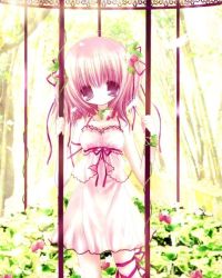 Rule 34 | cage, dress, pink hair, pink theme, plant, ribbon, tagme, vines