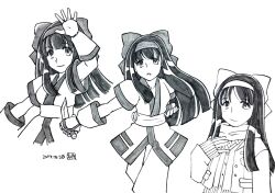 Rule 34 | 1girl, ainu clothes, alternate costume, arm up, armpit peek, black hair, breasts, fighting stance, fingerless gloves, gloves, hair ribbon, hand on own chest, highres, large breasts, legs, long hair, medium breasts, monochrome, nakoruru, official alternate costume, open mouth, pants, ribbon, samurai spirits, scarf, school uniform, serious, sketch, small breasts, smile, snk, solo, the king of fighters, the king of fighters xiv, thighs, traditional media