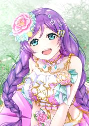 Rule 34 | 1girl, absurdres, artist name, artist request, back bow, blush, bow, breasts, butterfly hair ornament, choker, cleavage, female focus, flower, grass, green eyes, hair flower, hair ornament, hairclip, highres, jewelry, long hair, looking at viewer, love live!, love live! school idol festival, love live! school idol project, medium breasts, nota, nota i30, parted lips, pink bow, pink choker, pink flower, pink skirt, purple hair, sitting, skirt, smile, solo, star (symbol), star hair ornament, tojo nozomi, twintails, white wrist cuffs, wrist cuffs