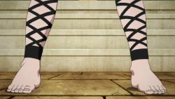 Rule 34 | 1girl, barefoot, cross-laced footwear, feet, magi the labyrinth of magic, morgiana, screencap, solo, toes