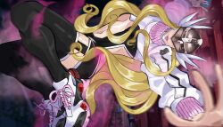 Rule 34 | 1girl, absurdres, angel, angel girl, angewomon, closed mouth, digimon, digimon (creature), facing viewer, female focus, from above, highres, lips, lipstick, long hair, makeup, mask, solo