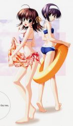 Rule 34 | 2girls, artist request, barefoot, ef (visual novel), miyamura miyako, multiple girls, shindou kei (ef), swimsuit, tagme