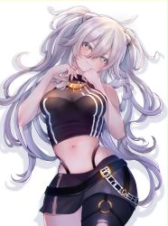 Rule 34 | 1girl, ahoge, animal ears, bad id, bad twitter id, bare shoulders, blush, breasts, cleavage, earrings, grey eyes, grey hair, hair between eyes, highres, hololive, jewelry, large breasts, lion ears, lion girl, long hair, looking at viewer, necklace, oimo 0imo, see-through, see-through cleavage, shirt, shishiro botan, shishiro botan (1st costume), solo, virtual youtuber