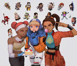 Rule 34 | 1other, 6+boys, 6+girls, ^ ^, ambiguous gender, anniversary, annoyed, apex legends, arc star, arm tattoo, bangalore (apex legends), beanie, black hair, black headwear, blonde hair, bloodhound (apex legends), blue bodysuit, blue headwear, bodysuit, braid, breasts, brown camisole, brown eyes, brown hair, camisole, caustic (apex legends), chibi, classic revenant, closed eyes, cropped vest, crossed arms, crypto (apex legends), dark-skinned female, dark-skinned male, dark skin, double bun, everyone, explosive, facial hair, facial mark, forehead mark, forge (apex legends), fuse (apex legends), g7 scout, gibraltar (apex legends), goggles, goggles on head, green vest, grenade, gun, hack (apex legends), hair behind ear, hair bun, hairband, hand on own hip, hands in pockets, hat, helmet, holding, holding gun, holding weapon, horizon (apex legends), humanoid robot, instrument, juggling, jumpsuit, korean commentary, lifeline (apex legends), loba (apex legends), mask, mask around neck, medium breasts, mila alexander, mirage (apex legends), multiple boys, multiple girls, music, mustache, namjak, navel, nose piercing, nose ring, object through head, octane (apex legends), on shoulder, orange jumpsuit, pathfinder (apex legends), piercing, playing instrument, portal (object), rampart (apex legends), rebreather, red hair, revenant (apex legends), rifle, robot, shuriken, side ponytail, single hair bun, smile, soul patch, syringe in head, tattoo, twin braids, v, vest, wattson (apex legends), weapon, white bodysuit, white hairband, wings, wraith (apex legends)