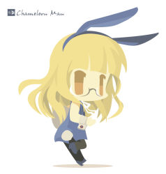 Rule 34 | 1girl, animal ears, artist name, cat ears, chameleon man (three), fake animal ears, fake tail, glasses, high heels, leotard, military, no lineart, pantyhose, perrine h. clostermann, playboy bunny, rabbit ears, rabbit tail, simple background, solo, strike witches, tail, white background, world witches series, yellow eyes