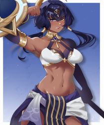 Rule 34 | 1girl, breasts, candace (genshin impact), dark-skinned female, dark skin, genshin impact, heterochromia, highres, large breasts, lastofrabbit, looking at viewer, self-upload, tagme, yellow eyes