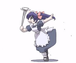 Rule 34 | animated, animated gif, blue hair, lowres, maid, solo, tagme