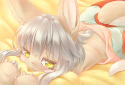 Rule 34 | 10s, artist request, rabbit, furry, made in abyss, nanachi (made in abyss), short hair, smile, white hair, yellow eyes