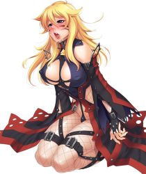 Rule 34 | 00s, 1girl, blonde hair, breasts, covered erect nipples, cum, curvy, facial, female focus, ferryl (taimanin asagi battle arena), highres, large breasts, legs, lilith-soft, long hair, nipples, open mouth, shiny skin, solo, taimanin (series), taimanin asagi, taimanin asagi kessen arena, tongue, tongue out, zol