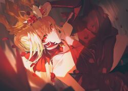 Rule 34 | 1girl, ahoge, bare shoulders, blonde hair, bow, closed mouth, collarbone, commentary request, crown, dress, en (enxxx), facial mark, fate/grand order, fate (series), flat chest, hair between eyes, hair bow, halterneck, looking at viewer, nero claudius (fate), nero claudius (fate) (all), petals, pointy ears, queen draco (fate), queen draco (first ascension) (fate), red bow, red dress, red eyes, short hair, sleeveless, sleeveless dress, solo