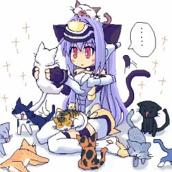Rule 34 | ..., 00s, 1girl, animal ears, cat, cat ears, cat tail, kos-mos, lowres, sitting, solo, tail, thighhighs, xenosaga, xenosaga episode i