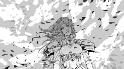 Rule 34 | 1girl, braid, breasts, commentary request, greyscale, long hair, monochrome, npn, single braid, solo, valkyrie profile (series), very long hair