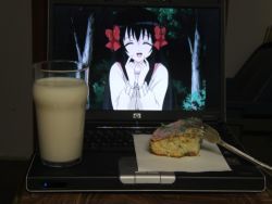 Rule 34 | 00s, 2d dating, food, fork, highres, lonely, meal, minamoto chikaru, photo (medium), solo, strawberry panic!