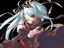 Rule 34 | 1girl, blue hair, death-sensei, game cg, ito noizi, peace@pieces, red eyes, simple background, solo