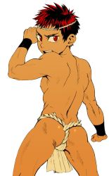 Rule 34 | 1boy, ass, faust (5/4), fundoshi, male focus, muscular, original, topless male, solo