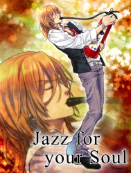 Rule 34 | 1boy, blonde hair, bracelet, closed eyes, earrings, english text, fire extinguisher, jazz for your soul (meme), jewelry, jinguuji ren, kyouko (roughplus), leaning back, long hair, male focus, meme, necktie, parody, projected inset, red necktie, solo, uta no prince-sama, you&#039;re doing it wrong