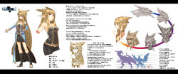 Rule 34 | 1girl, amputee, animal ears, blonde hair, breasts, character sheet, chibi, corset, dragon, hand on own hip, highres, kotoba noriaki, letterboxed, long hair, looking at viewer, multiple views, pixiv fantasia, pixiv fantasia 2, pointy ears, profile, progression, red eyes, smile, souryuu armonica, souryuu arumonika, upper body, very long hair