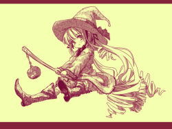 Rule 34 | 00s, blonde hair, bloomers, boots, bow, broom, chain, doll joints, dress, drill hair, hat, jack-o&#039;-lantern, joints, long hair, long sleeves, monochrome, pumpkin, rozen maiden, shinku, solo, st+1, underwear, very long hair, witch, witch hat