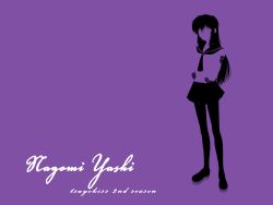 Rule 34 | 1girl, character name, copyright name, crossed arms, highres, long hair, purple background, school uniform, simple background, solo, standing, tsuyokiss, yashi nagomi