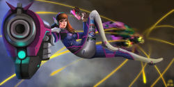 Rule 34 | 10s, 1girl, 2016, absurdres, animal print, armor, bodysuit, boots, bracer, breasts, brown eyes, brown hair, cannon, character name, d.va (overwatch), dated, dual wielding, emblem, facepaint, facial mark, finger on trigger, firing, foreshortening, full body, gatling gun, gloves, gun, handgun, headphones, highres, holding, holding gun, holding weapon, lips, lipstick, logo, long hair, long sleeves, makeup, matching hair/eyes, mecha, medium breasts, meka (overwatch), midriff, overwatch, overwatch 1, parted lips, pauldrons, pilot suit, pink lips, pointing, pointing at viewer, rabbit print, ribbed bodysuit, robot, shoulder armor, shoulder pads, signature, skin tight, smile, solo, swept bangs, thigh boots, thigh strap, thighhighs, turtleneck, weapon, whisker markings, white footwear, white gloves