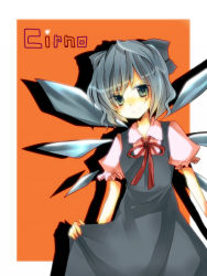 Rule 34 | 1girl, bad id, bad pixiv id, character name, cirno, grey eyes, grey hair, ice, parimu, solo, embodiment of scarlet devil, touhou