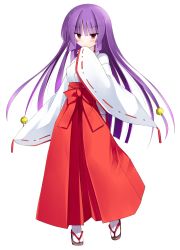 Rule 34 | 1girl, bell, blush, full body, hair bell, hair ornament, hand to own mouth, highres, long hair, original, purple hair, red eyes, solo, suika (kinokoh), torii, transparent background