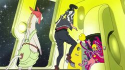 Rule 34 | 10s, animated, animated gif, black hair, cat, dandy (space dandy), lowres, meow (space dandy), space dandy