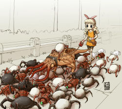 Rule 34 | 2008, bow, bug, bullsquid, child, cloud hair, collar, dated, hair bow, half-life, half-life (series), half-life 1, half-life 2, headcrab, j-e-m-g, leash, monster, outdoors, partially colored, pet, poison headcrab, signature, snark, when you see it