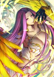 Rule 34 | 1girl, armor, breastplate, breasts, cleavage, fate/grand order, fate (series), female focus, snake hair, gorgon (fate), large breasts, long hair, medusa (fate), medusa (rider) (fate), navel, purple eyes, purple hair, revealing clothes, rider, scales, solo, very long hair
