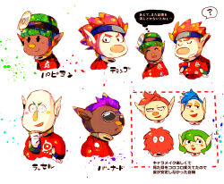 Rule 34 | + +, 1girl, 1other, 5boys, ?, ^ ^, asymmetrical hair, bald, bernard (pikmin), big nose, black eyes, black headband, blue hair, blue headband, blush stickers, buttons, character name, closed eyes, commentary request, dark-skinned male, dark skin, dingo (pikmin), eyelashes, frown, gloves, green hair, hand on own chin, hands on own hips, head mirror, headband, highres, jumpsuit, leafling, male focus, multiple boys, multiple views, nintendo, novelty glasses, open mouth, petals, pikmin (series), pikmin 4, pointy ears, purple hair, red fur, red hair, red jumpsuit, rescue officer (pikmin), round eyewear, russ (pikmin), shirushiki, short hair, smile, solid oval eyes, spacesuit, speech bubble, spiked hair, spoken question mark, sunglasses, thick eyebrows, translation request, upper body, v-shaped eyebrows, very dark skin, very short hair, wavy mouth, white background, white gloves, yonny (pikmin)